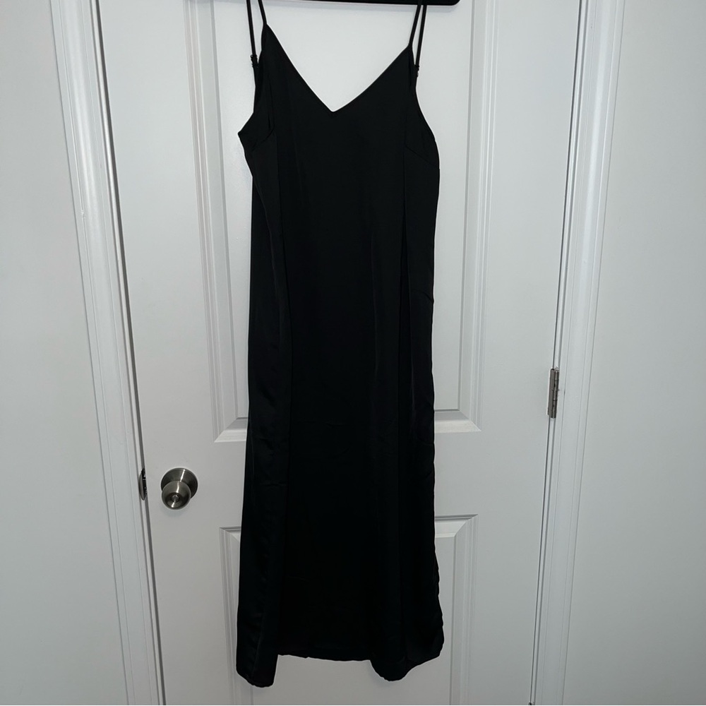 Black Midi Slip Dress